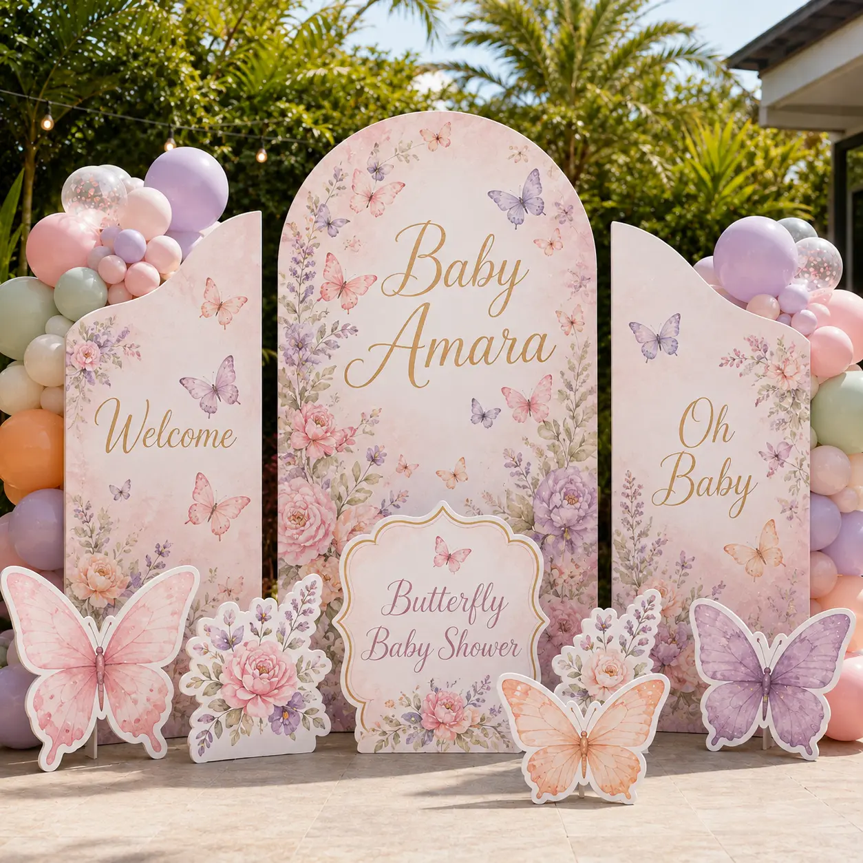 Grand Character Combo — butterfly baby shower boards with cutouts