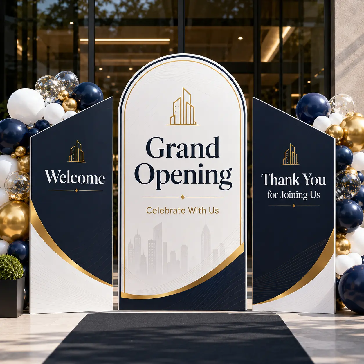 Grand opening 3-board display