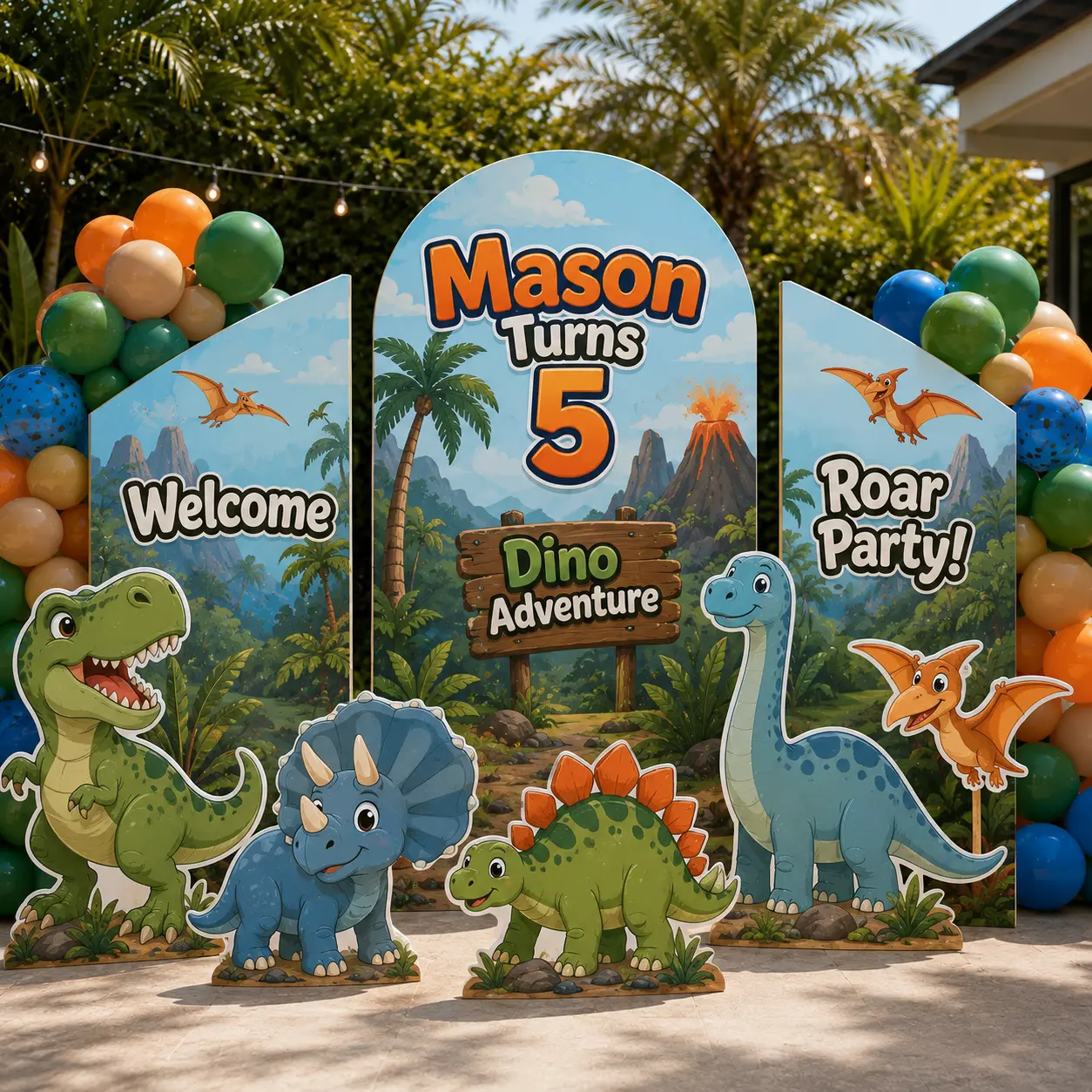 Grand Character Combo — dinosaur birthday boards with cutouts
