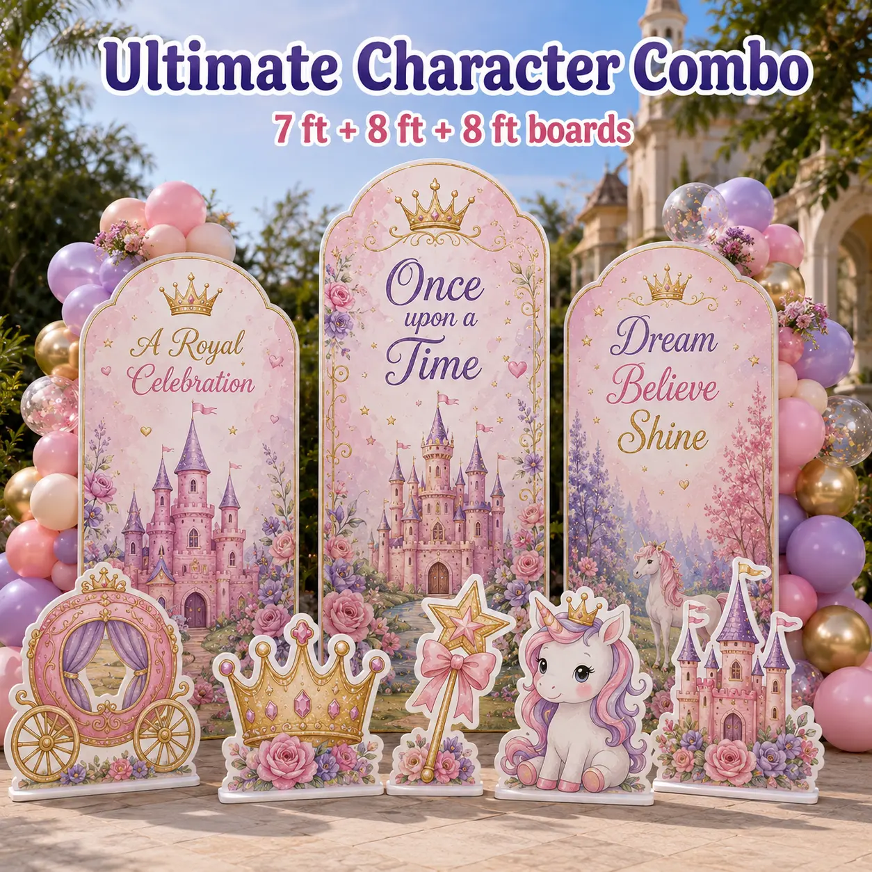 Ultimate Character Combo — 7 ft + 8 ft + 8 ft princess boards with cutouts