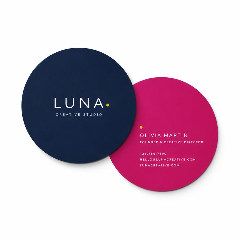Circle business card shape