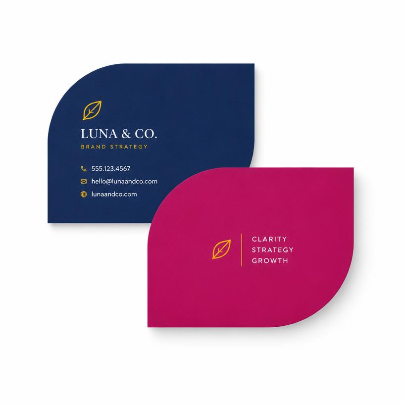 Leaf business card shape
