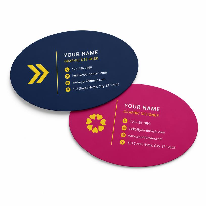 Oval business card shape