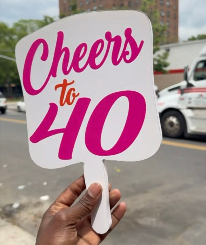 Custom Signs & Fans | Personalized Event Signs & Face Fans - Bolt Stickers