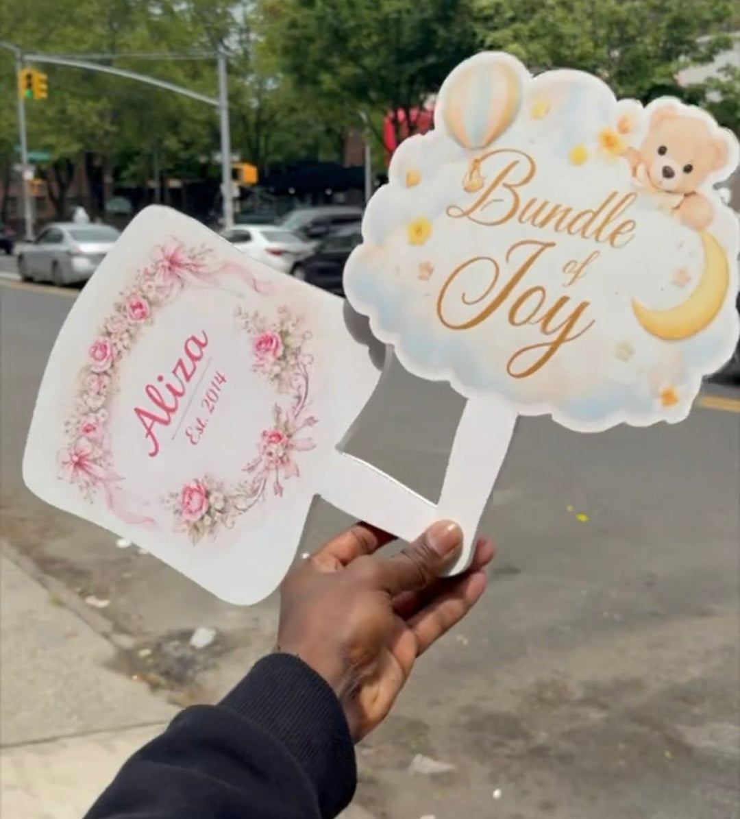 Custom Signs & Fans | Personalized Event Signs & Face Fans - Bolt Stickers