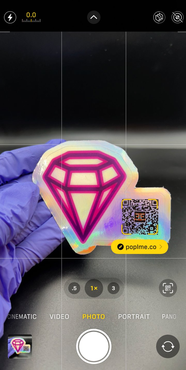 3in QR Code Holographic Sticker